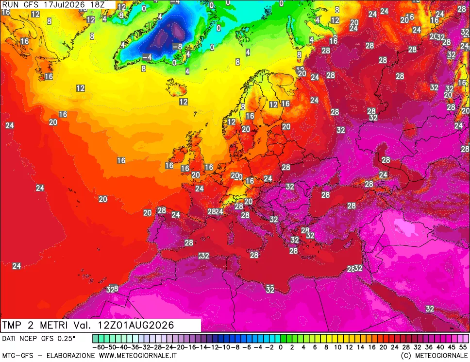 mappa Temp 2 metri
