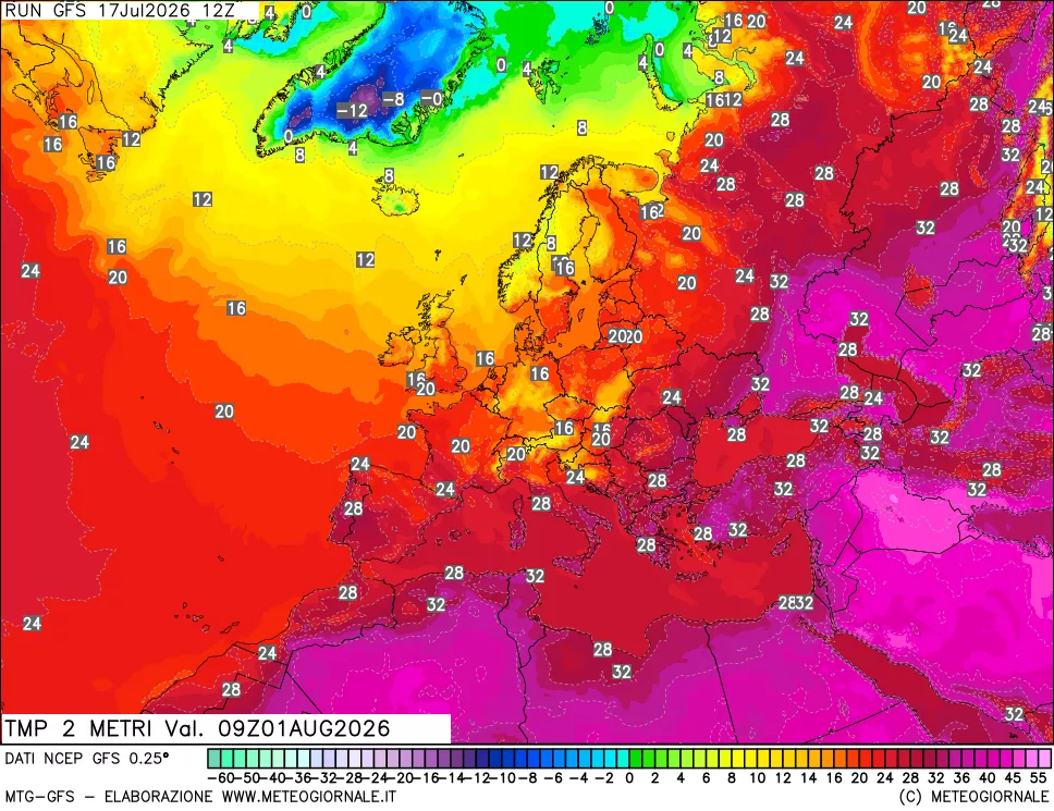 mappa Temp 2 metri