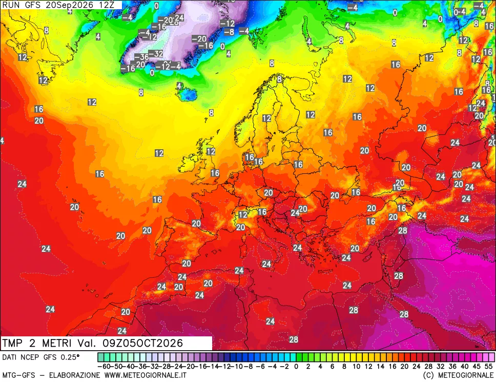 mappa Temp 2 metri
