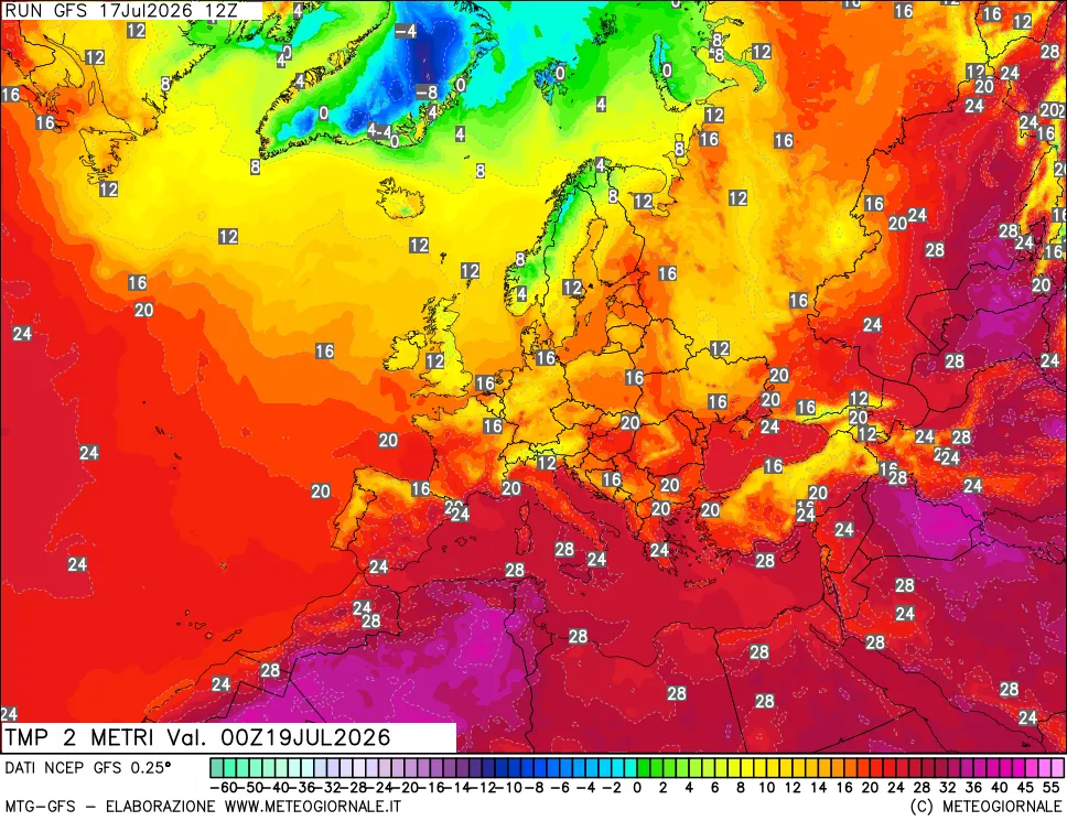mappa Temp 2 metri