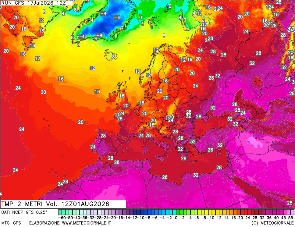 mappa Temp 2 metri