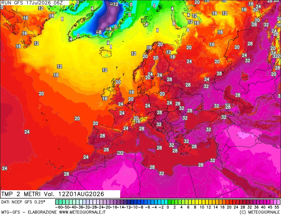 mappa Temp 2 metri