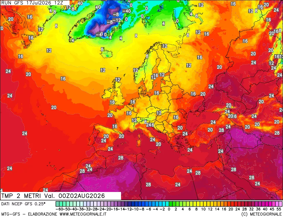mappa Temp 2 metri