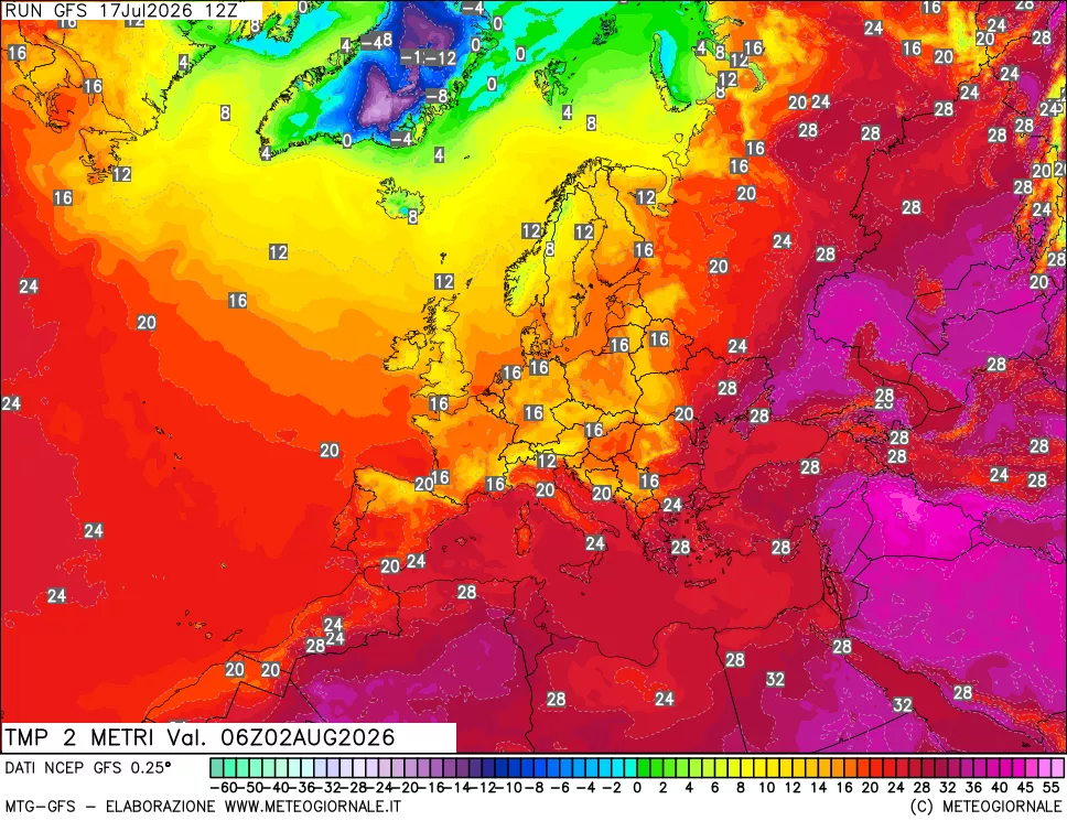 mappa Temp 2 metri