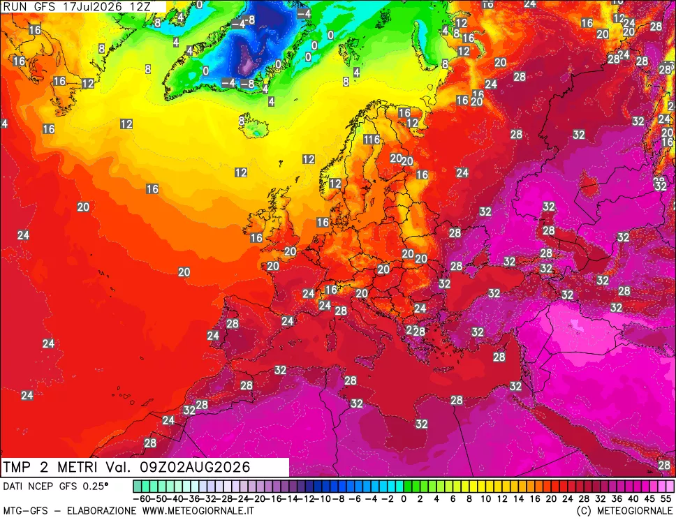 mappa Temp 2 metri