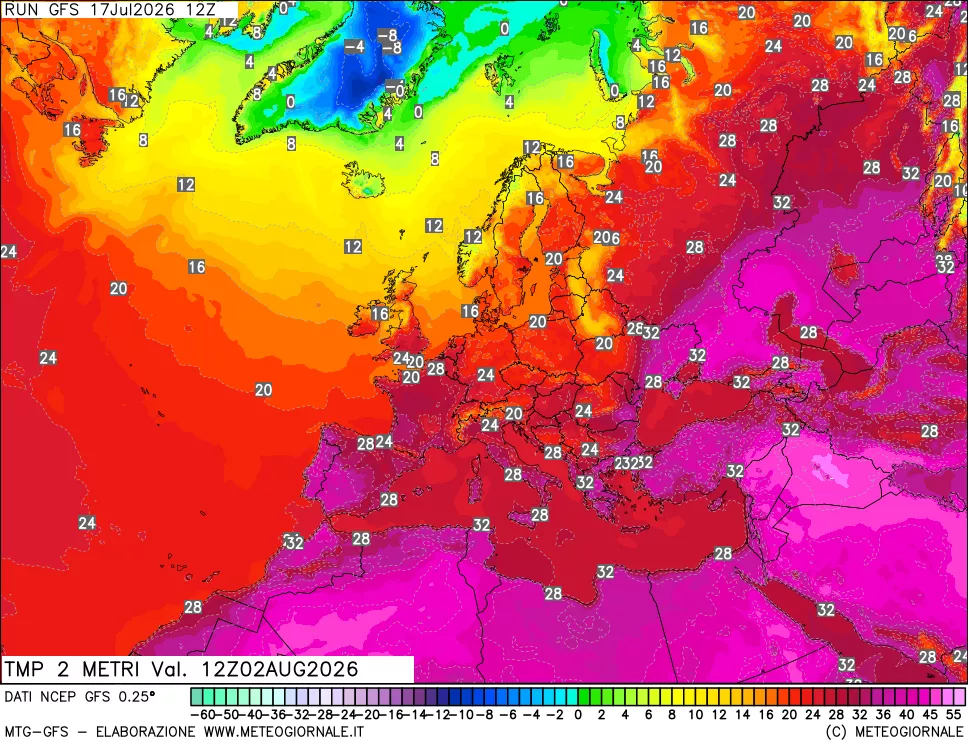 mappa Temp 2 metri