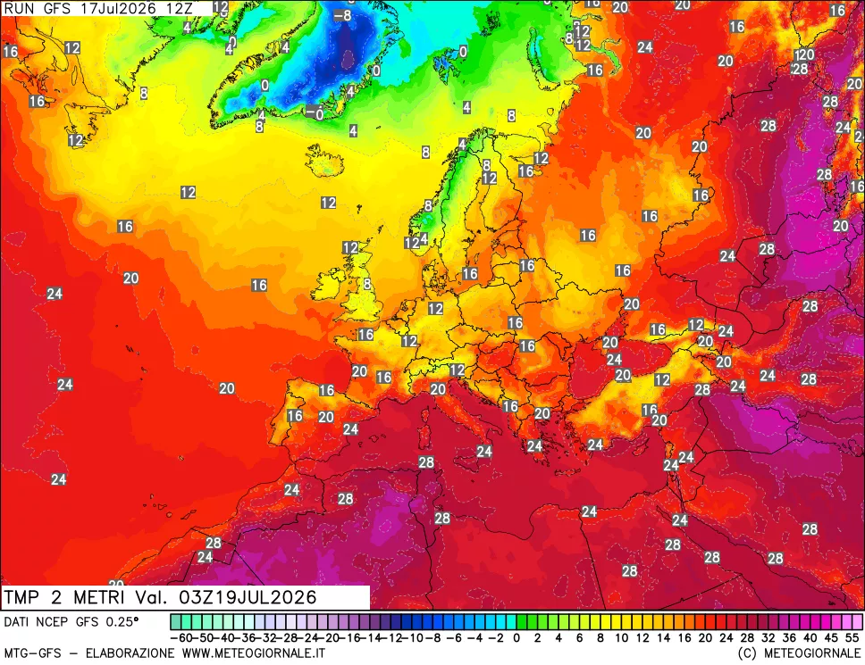 mappa Temp 2 metri