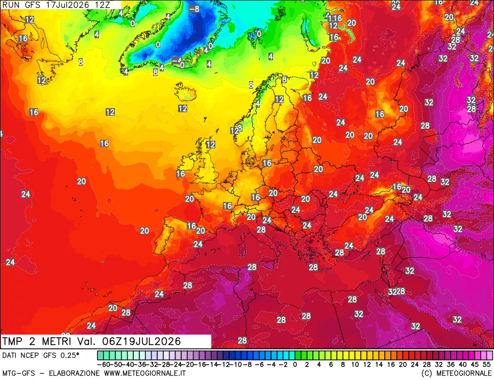 mappa Temp 2 metri