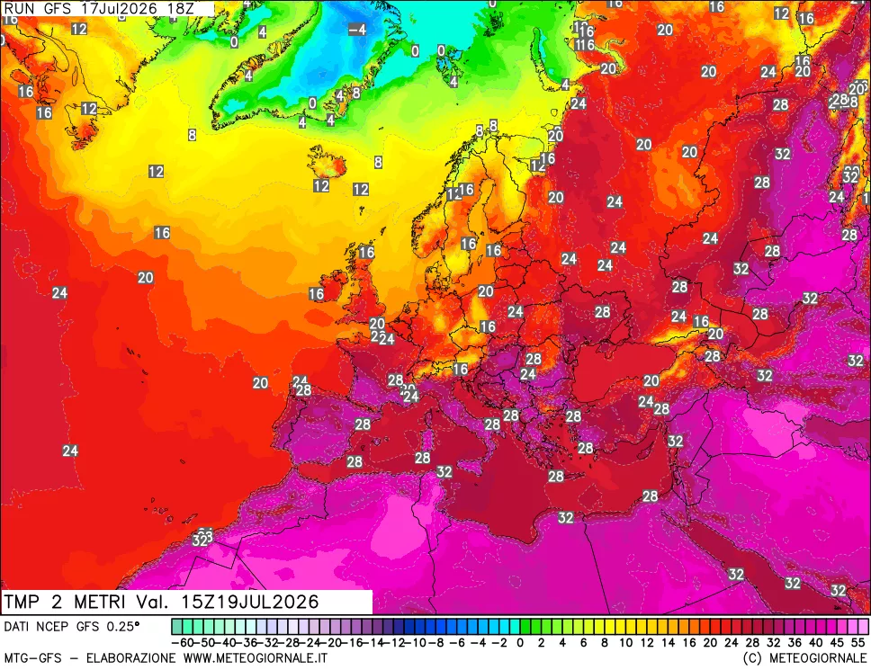 mappa Temp 2 metri