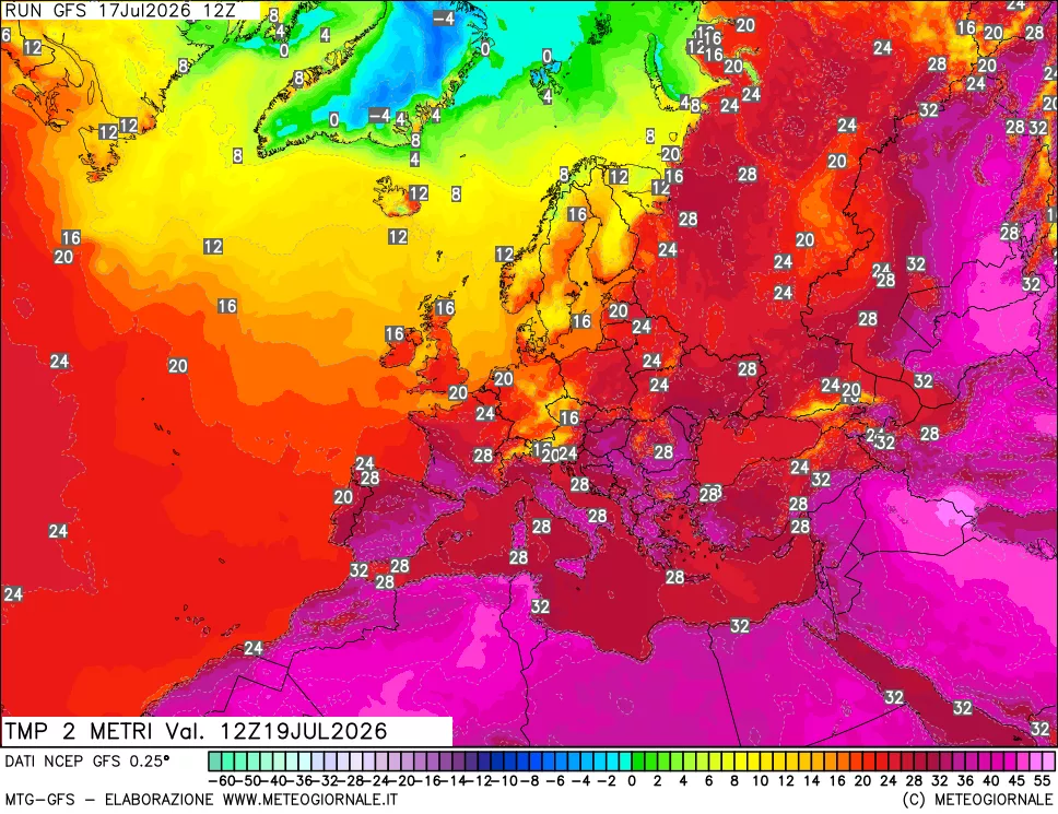 mappa Temp 2 metri