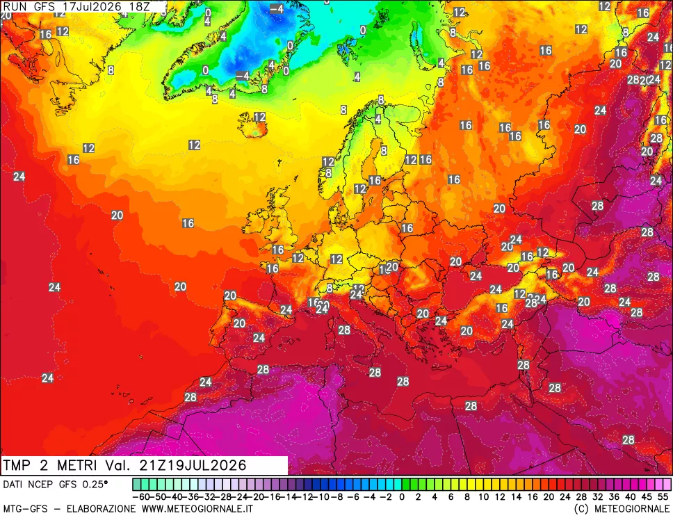mappa Temp 2 metri