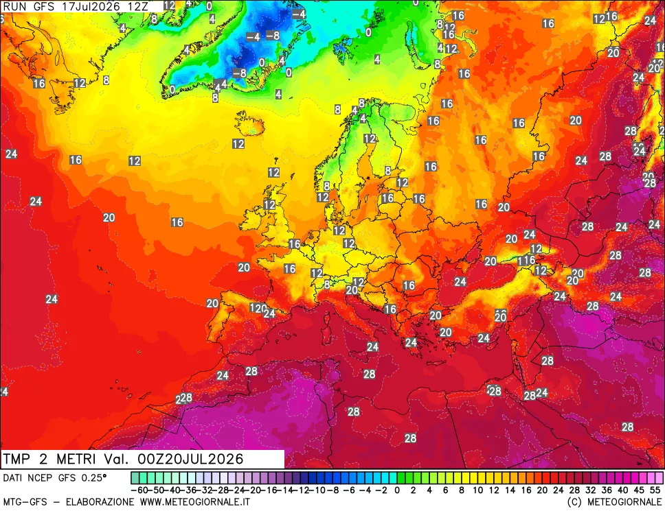 mappa Temp 2 metri