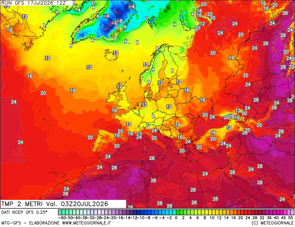 mappa Temp 2 metri