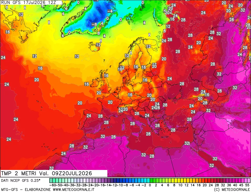 mappa Temp 2 metri