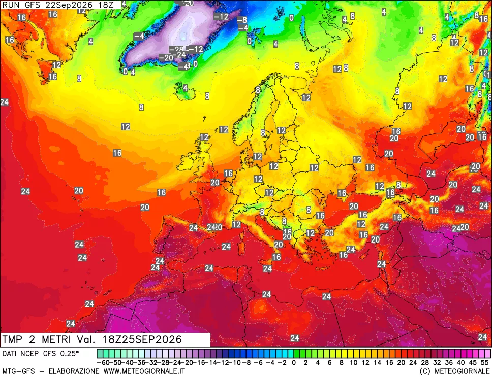 mappa Temp 2 metri