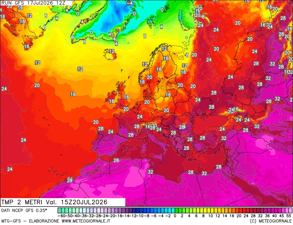 mappa Temp 2 metri