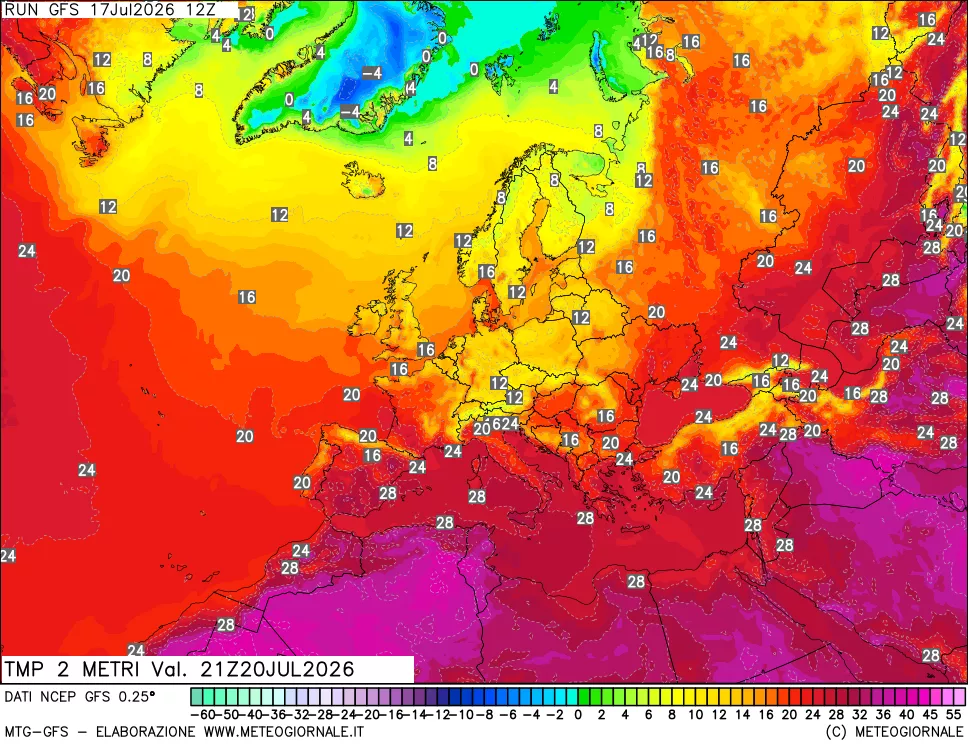 mappa Temp 2 metri