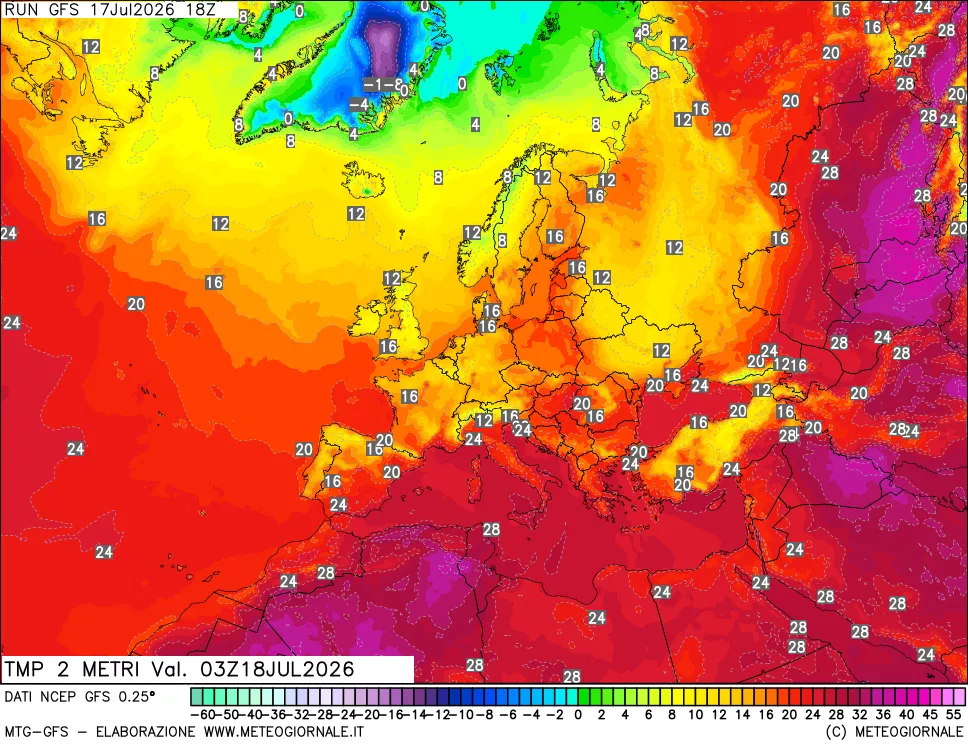 mappa Temp 2 metri