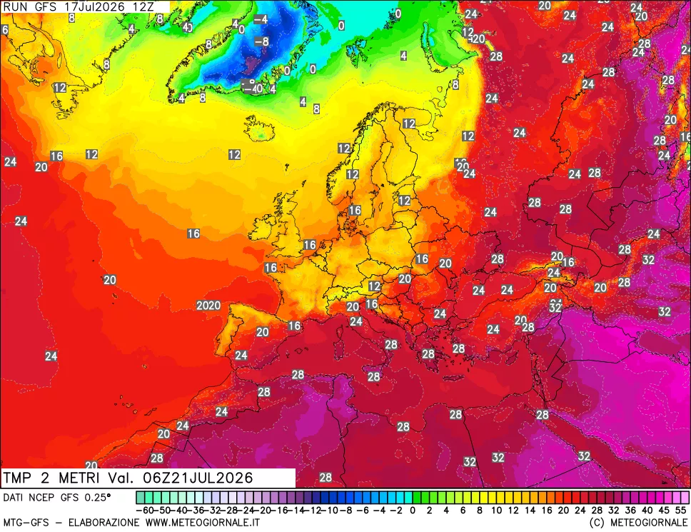 mappa Temp 2 metri