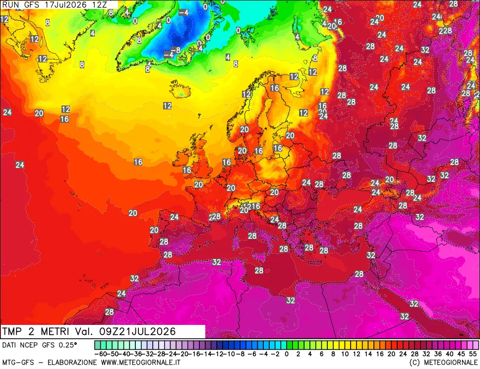 mappa Temp 2 metri