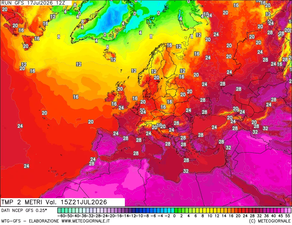 mappa Temp 2 metri