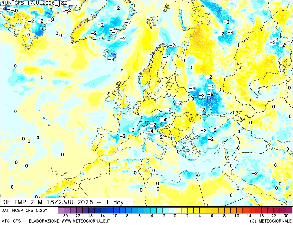 mappa Dif. Temp -24 ore