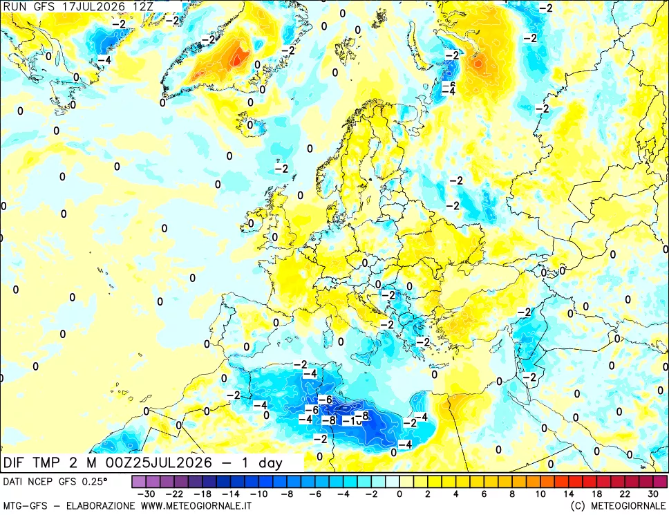 mappa Dif. Temp -24 ore