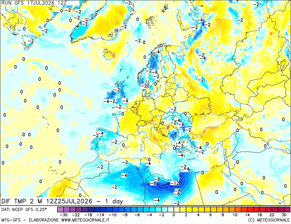 mappa Dif. Temp -24 ore