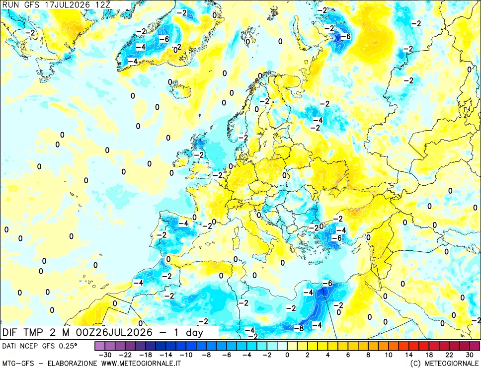 mappa Dif. Temp -24 ore