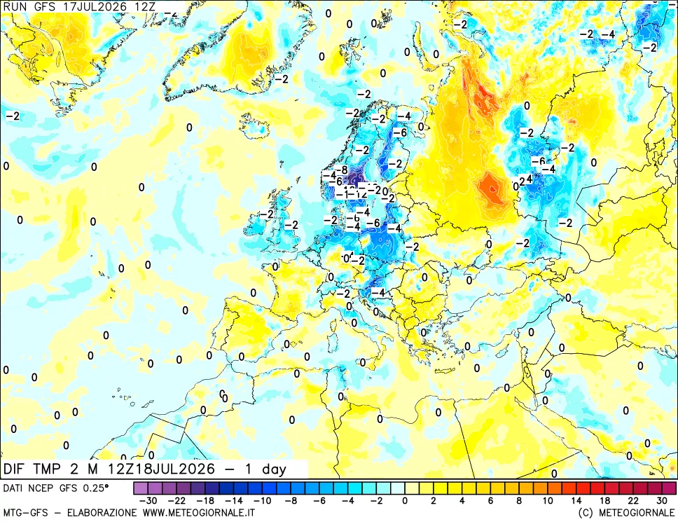 mappa Dif. Temp -24 ore
