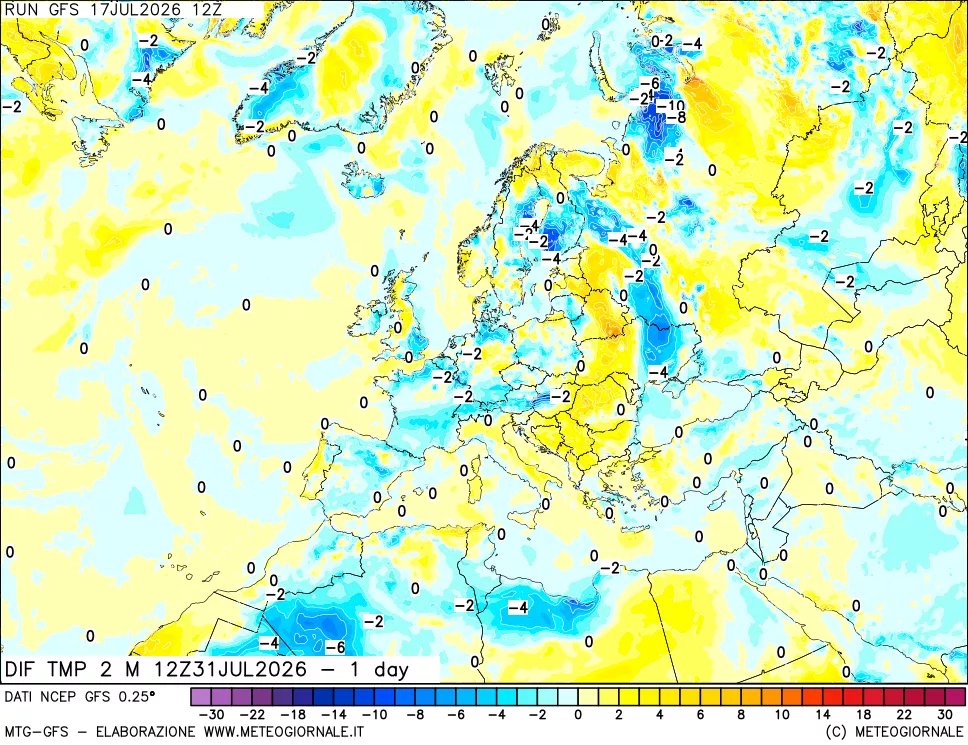 mappa Dif. Temp -24 ore