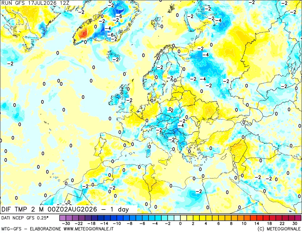 mappa Dif. Temp -24 ore