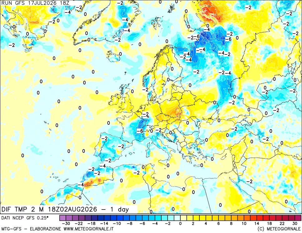 mappa Dif. Temp -24 ore
