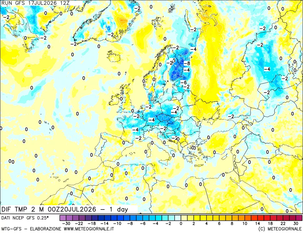 mappa Dif. Temp -24 ore