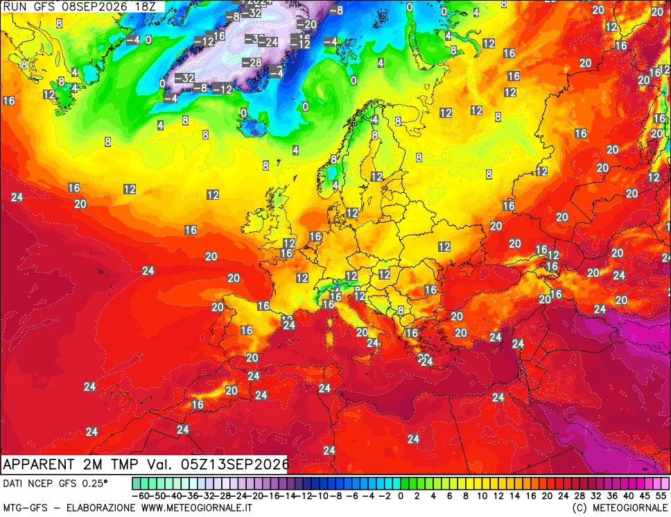 mappa Temp percepita