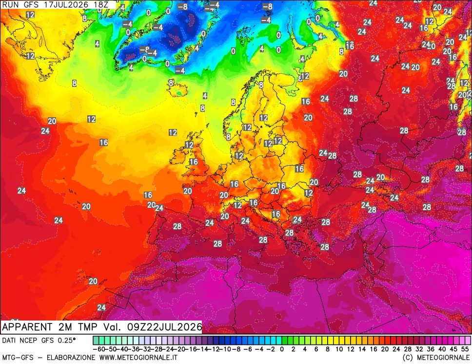 mappa Temp percepita