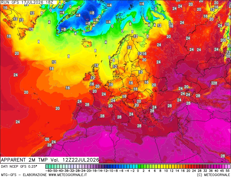 mappa Temp percepita