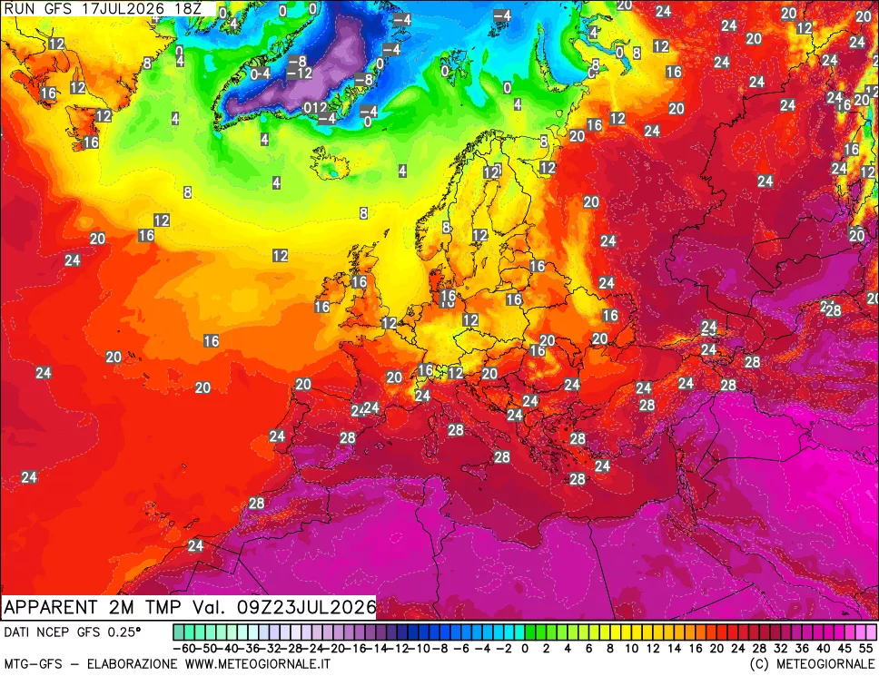 mappa Temp percepita