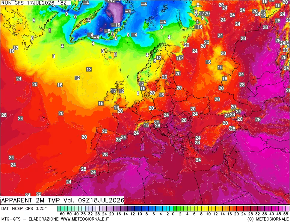 mappa Temp percepita