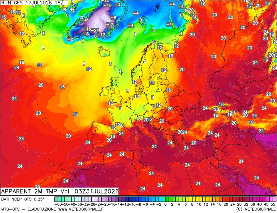 mappa Temp percepita
