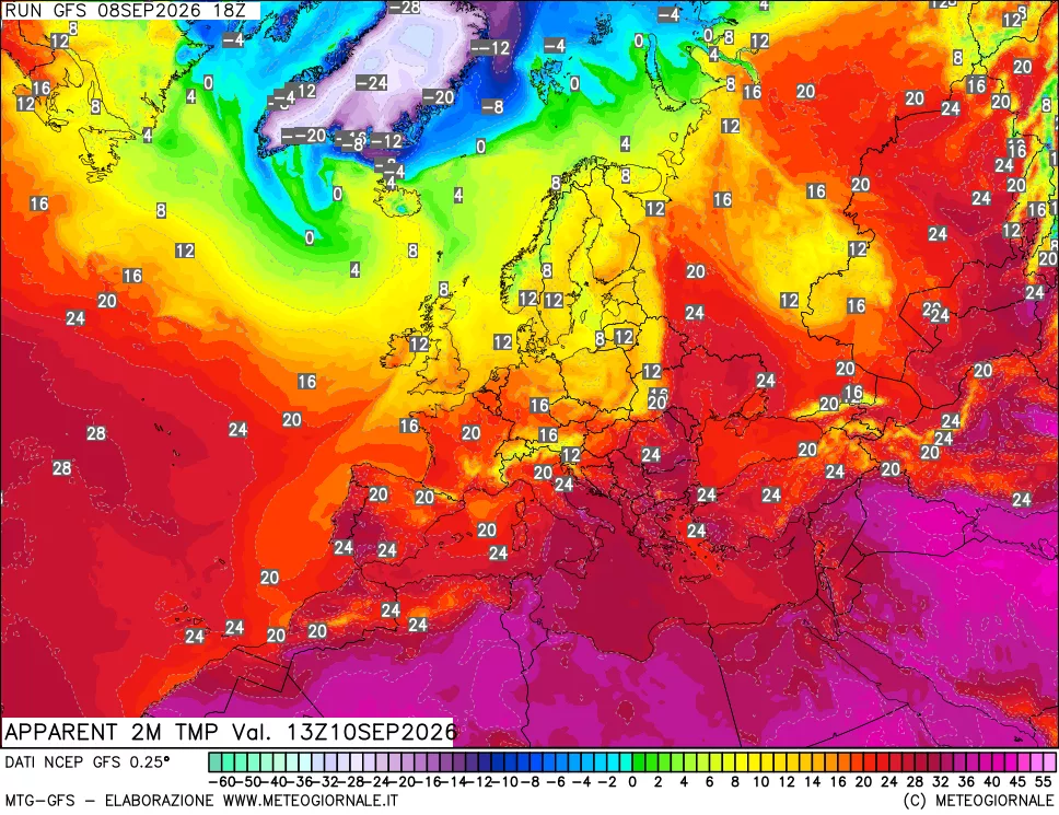 mappa Temp percepita