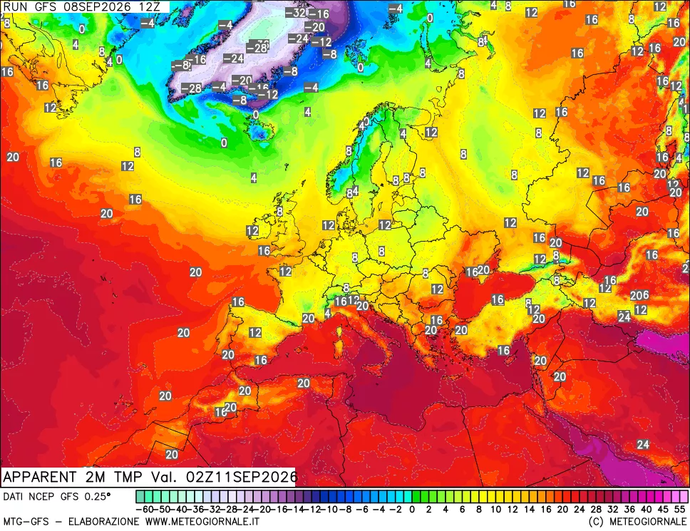 mappa Temp percepita