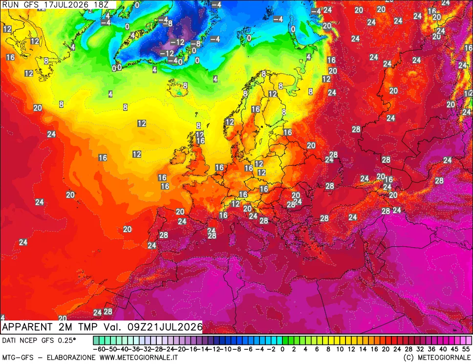 mappa Temp percepita