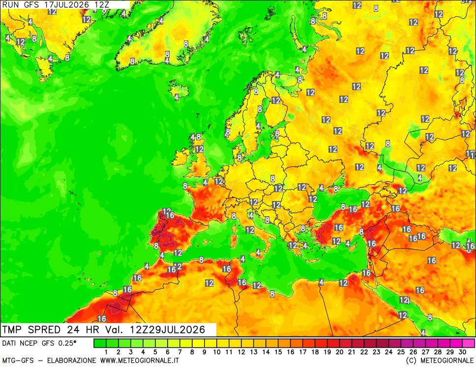 mappa Dif. TMax-TMin 24 ore