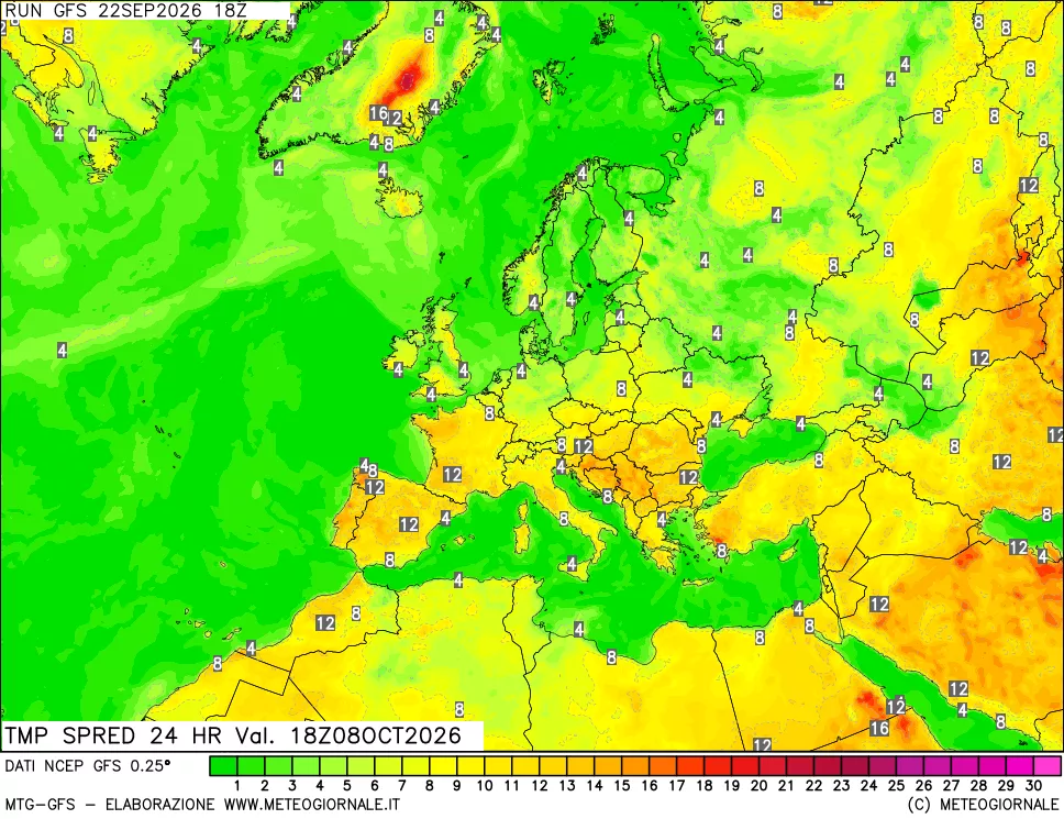 mappa Dif. TMax-TMin 24 ore