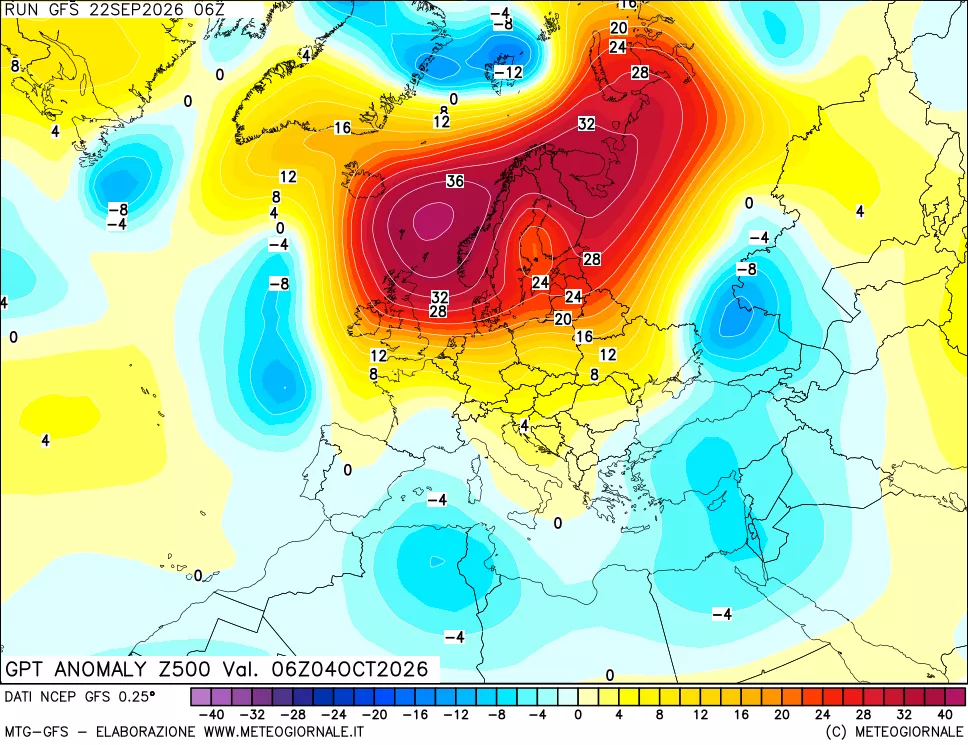 mappa 500 hPa GPT Anomaly vs Cli.No 1981-2010