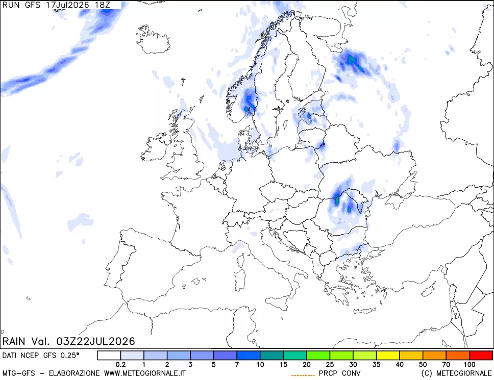 mappa Precipitazioni totali e convettive