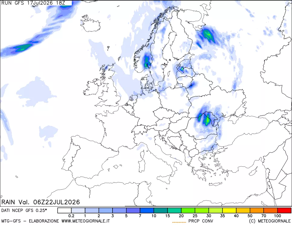mappa Precipitazioni totali e convettive