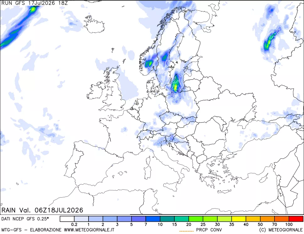 mappa Precipitazioni totali e convettive