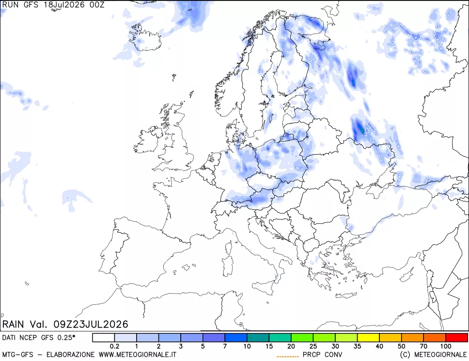 mappa Precipitazioni totali e convettive